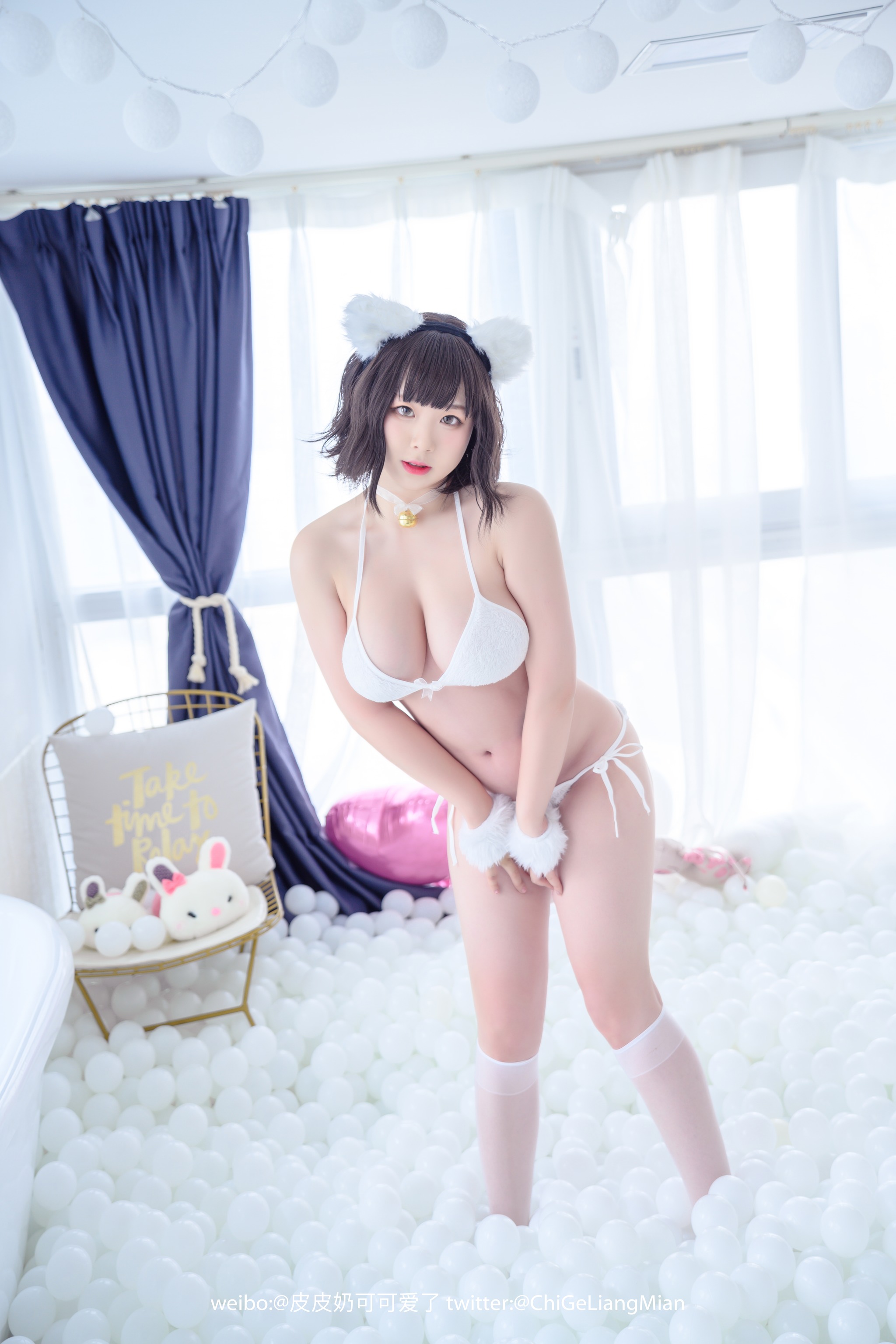 皮皮奶可可爱了啦 - NO.014 白猫 [50P]-XikXak